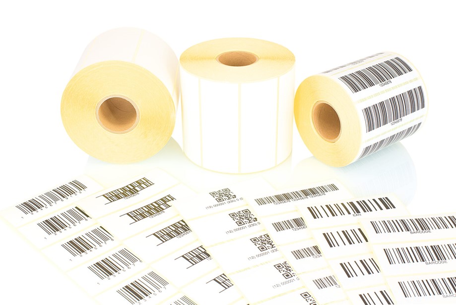 a roll of code 128 barcodes